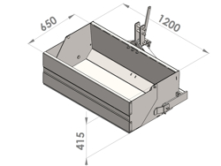 tipping transportbox for tractor bucket 120 l