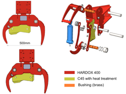tree shear log grapple for mini excavators cf 10r