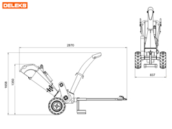 petrol chipper shredder dk 800 lf