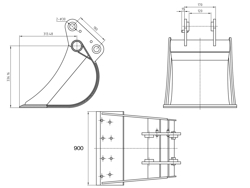 balde para miniescavadora bhb 900