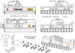 triturador de martelos deslocamento manual para trator 180cm de corte modelo leopard 180 sp