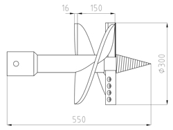 broca de troca ø 150mm para rotor zhd 245/305
