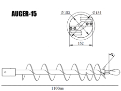 broca para perfuradora diametro 15 cm mod auguer 15