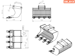 balde para miniescavadora s100 500sts30