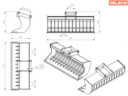 balde para miniescavadora s100 800sts30
