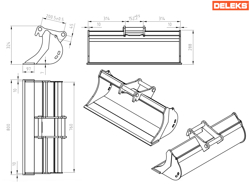 balde para miniescavadora s100 800s30