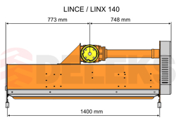 triturador de martelos deslocavel para trator serie leve com 1.4m de mod lince sp140h