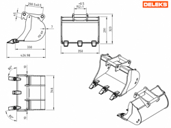 balde para miniescavadora bhb 350 s30